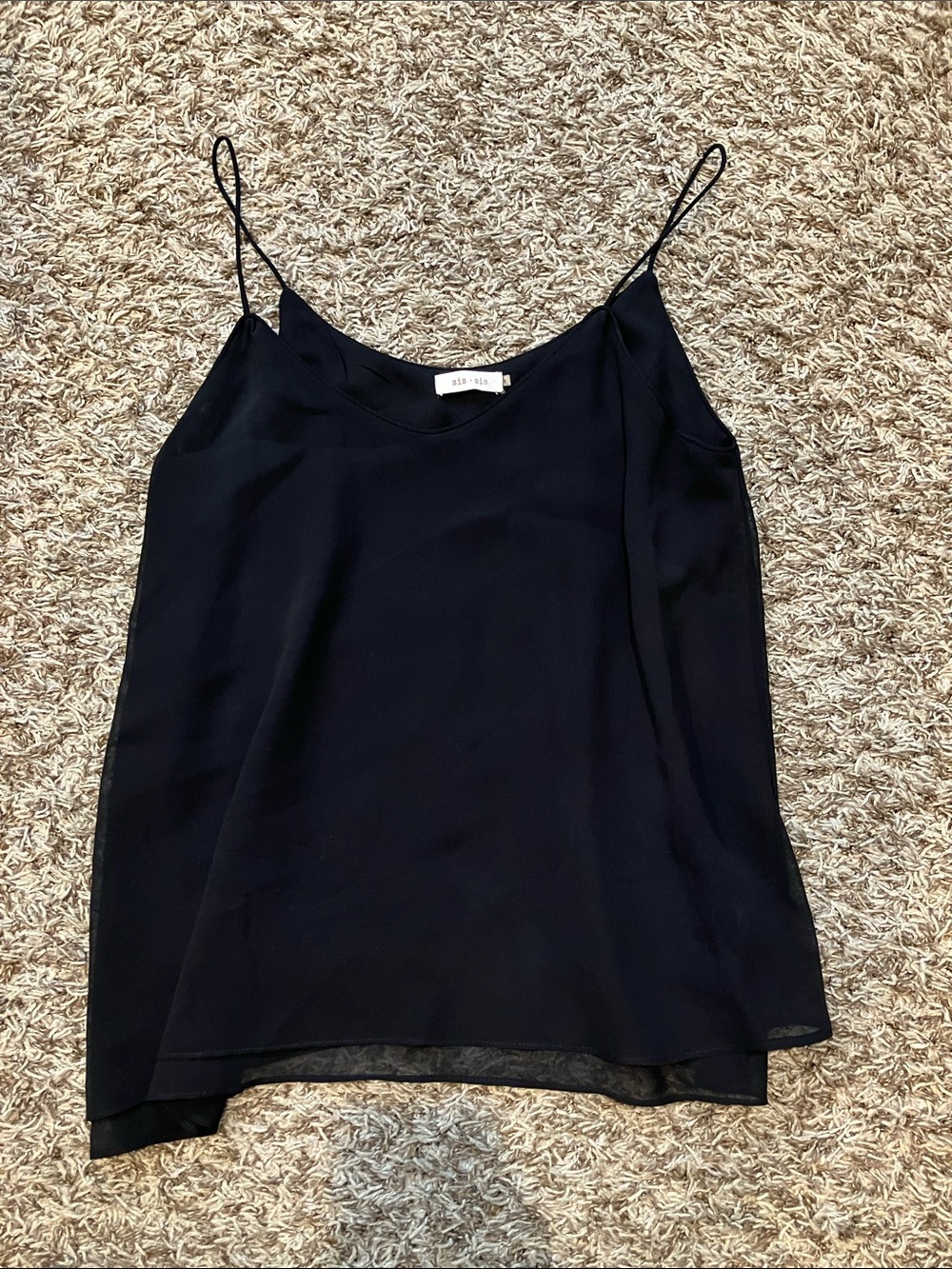 Spaghetti Strap Cami Top - Black